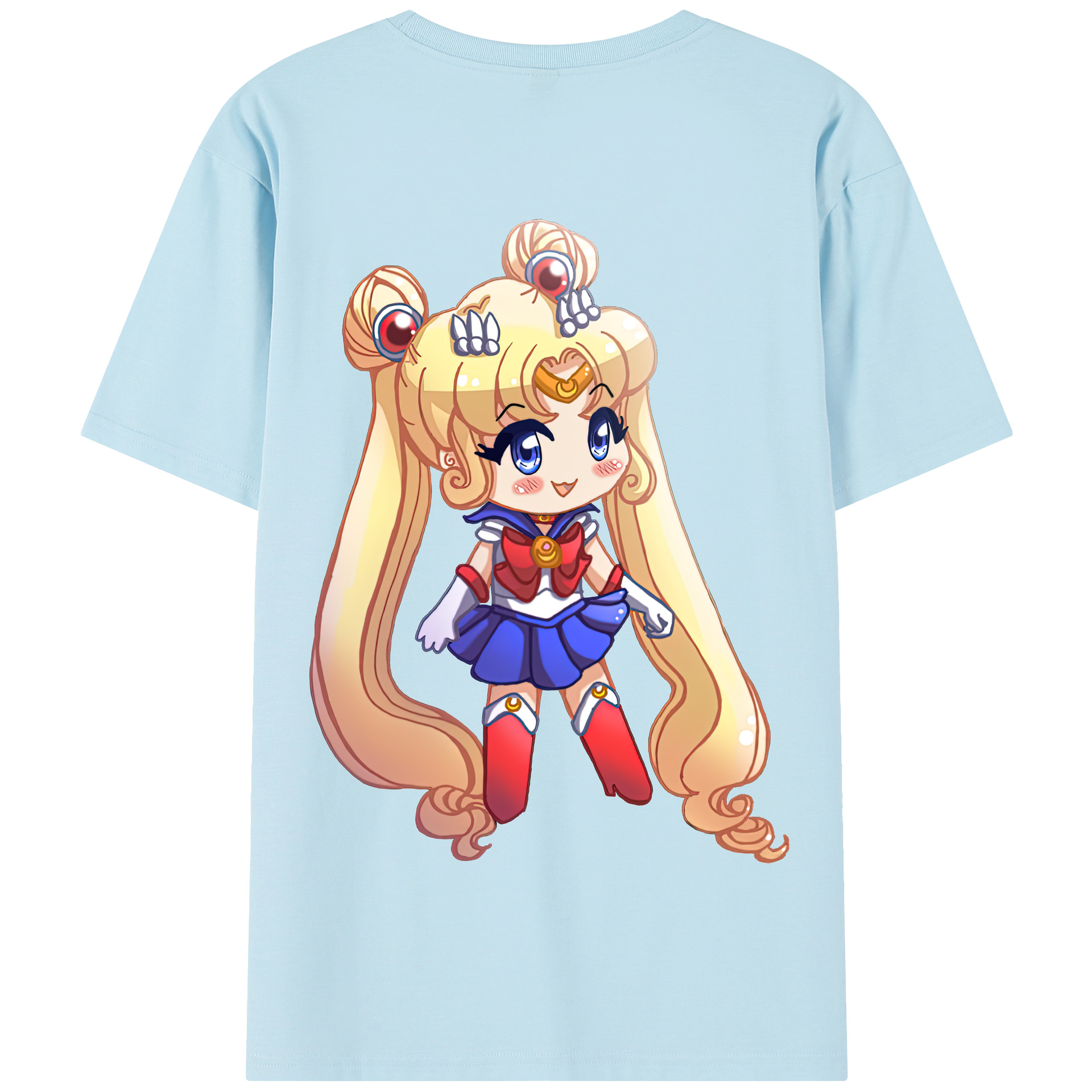 （画像用） 美少女戦士セーラームーン 月野 うさぎ つきの うさぎ Sailor Moon Tsukino Usagi 綿100％半袖Tシャツ（背面プリント）